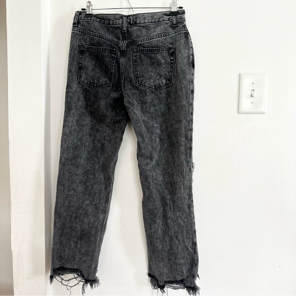 Free People Maggie Mid Rise Jeans Washed Black Size 26 - Picture 3 of 6